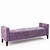 Studded Velvet Bench: Elegant Seating 3D model small image 3
