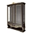 Elegant Gold Wood 3-Door Showcase 3D model small image 1