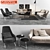 Flexform 01: Sofa, Armchair, Pillows, Poof, Tables 3D model small image 1