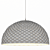 Jungle Dome Suspension Lamp - Handwoven Hyacinth Shade, Black Metal Frame 3D model small image 2