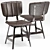 Stylish Robertson Brown Leather Chair 3D model small image 1