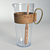 Elegant Leather-Collared Glass Pitcher 3D model small image 1