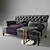 Elegant Velvet Settee & RALF Coffee Table 3D model small image 3
