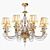 Elegant Satin Shade Chandelier 3D model small image 1