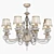 Elegant Satin Shade Chandelier 3D model small image 2