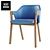 Elegant Loden Wood Chair 3D model small image 1