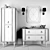 Mia Italia- Petit 01: Stylish Washbasin, Mirror, and Cupboard Set 3D model small image 3