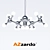 Azzardo Neurono 15 Modern Crystal Chandelier 3D model small image 1
