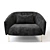 Modern Armchair with Fabric Upholstery 3D model small image 2