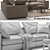 Flexform Groundpiece Modular Sofa 3D model small image 3
