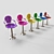 Modern Open Plastic Chair: High/Medium/Low Polys 3D model small image 1