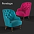 Penelope Armchair: Sleek and Stylish Seating 3D model small image 1