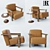 Riva1920 Berbena Chair & Tarassaco Table Set 3D model small image 2