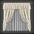 Kitchen Short Curtains with Lambrequin 3D model small image 1