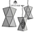 PolyPyramid Glass Chandelier 3D model small image 3