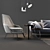 Flexform 9-Piece Furniture Set 3D model small image 2