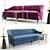 Luxury Baker Carnelian Sofa Set 3D model small image 3