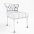 Modern Bernhardt Haley Armless Chair 3D model small image 3