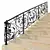 Elegant Wrought Iron Railing 3D model small image 3