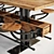 Vintage Swing Out Bar Table - Industrial Rustic 3D model small image 3