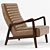 Modern Classic Camel Leather Armchair - Timeless Elegance! 3D model small image 1