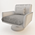 Sleek Swivel Arm Chair 3D model small image 3