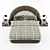 Sleek King-Size Modern Bed 3D model small image 3
