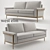 Feather Gray Retro Weave Oak Wood Loveseat - 68 3D model small image 1