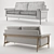 Feather Gray Retro Weave Oak Wood Loveseat - 68 3D model small image 2