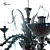 Elegant Black Glass Chandelier 3D model small image 2