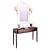 Elegant Vanity Set with Illuminated Mirror 3D model small image 1