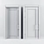 Elegant White Wood Glass Door 3D model small image 2