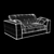 Longhi Alfred Modern Sofa 3D model small image 2