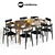 Elegant Miniforms Table and Chair Set 3D model small image 1