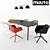 Sleek Fiber Armchair, Ambit Rail, Base Table 3D model small image 1