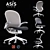 ASIS FOLLOW Mesh Rolling Chair 3D model small image 1