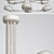 Sleek Black Curved Stix Chandelier 3D model small image 3