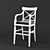 Elegant Clive Christian Bar Stool 3D model small image 1