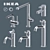 Sleek Bathroom Faucets Collection 3D model small image 1