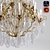 Elegant Crystal Gold Chandelier 3D model small image 2