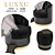 Gold & Velvet OTTO & NOIR Armchair Set 3D model small image 1
