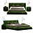 Italian Bed Set with Lighting and Ottoman 3D model small image 1