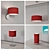 EGLO PASTERI 5-Piece Red Lighting Set 3D model small image 1