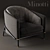 Minotti Fil Noir Black Armchair 3D model small image 2