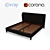 Luxurious Tufted Black Leather King Bed 3D model small image 2