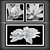 Floral Triptych Canvas Set 3D model small image 3