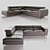 GALA Camelia: Stylish Corner Sofa with Sleeping Function 3D model small image 1