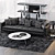 Modern Minotti Set with Pollock Sofa and Dalton Shelf 3D model small image 2