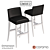 Sleek ONDA Black Barstool 3D model small image 1