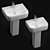 Modern RAK Metropolitan Washbasins 3D model small image 1